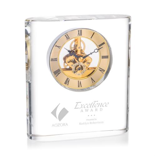 Adams Gold Crystal Clock - Elegant Gift Piece Crystal Clocks - Adams Gold Crystal Clock - Elegant Gift Piece
