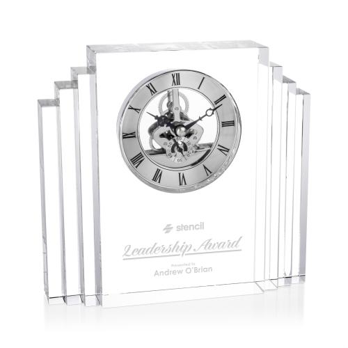 Silver Desford Crystal Clock with Gold Accents Crystal Clocks - Silver Desford Crystal Clock with Gold Accents
