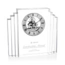 Silver Desford Crystal Clock with Gold Accents