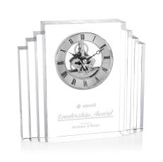 Silver Desford Crystal Clock with Gold Accents - Crystal Clocks