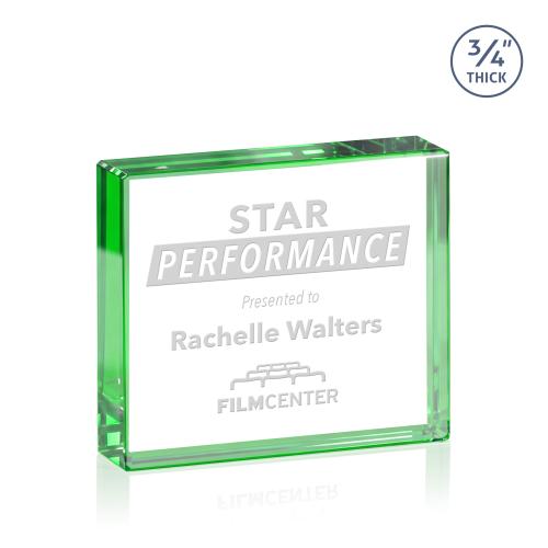 Personalized Gifts - Emerald Verona Crystal Paperweight Award