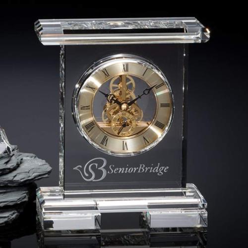 Crystal Skeleton Movement Mantle Clock Award Crystal Clocks - Crystal Skeleton Movement Mantle Clock Award