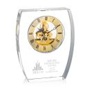 Optical Crystal Barchus Clock with Gold Accents