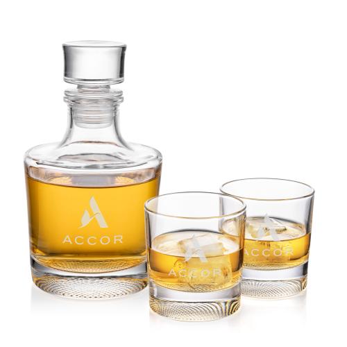 Baldwin Crystal Decanter Set with 4 Glasses Barware Gifts - Decanters - Baldwin Crystal Decanter Set with 4 Glasses