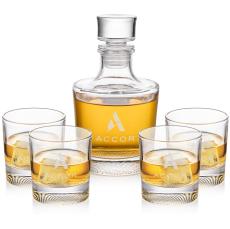Baldwin Crystal Decanter Set with 4 Glasses - Barware Gifts