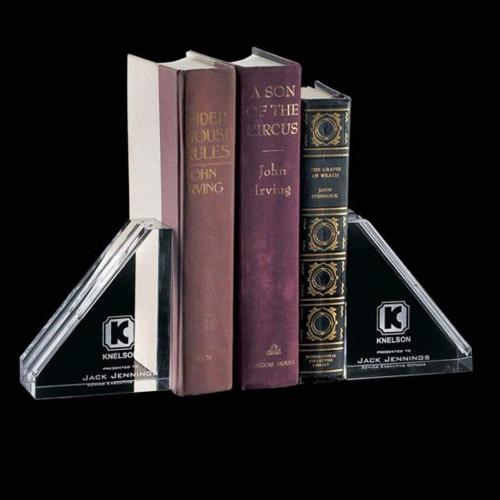Elegant Crystal Bookends with Customization Option Personalized Gifts - Elegant Crystal Bookends with Customization Option