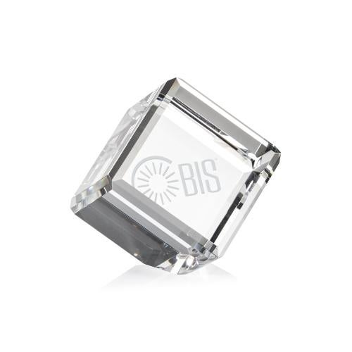 Crystal Cube Award with Double Beveled Edges Personalized Gifts - Crystal Cube Award with Double Beveled Edges