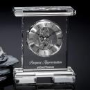 Show photo 1 of Crystal Mantle Clock with Modern Skeleton Dial