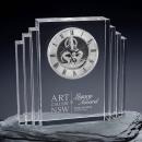 Show photo 1 of Silver Crystal Mantel Clock - Elegant Design
