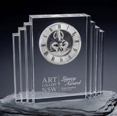 Silver Crystal Mantel Clock - Elegant Design - Crystal Clocks