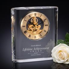 Gold Crystal Burke Clock - Elegant Timepiece - Crystal Clocks