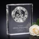 Show photo 1 of Elegant Crystal Clock with Silver Accents