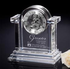 Crystal Arch Clock with Silver Accents - Crystal Clocks