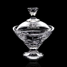 Elegant Crystal Candy Bowl with Lid - Personalized Gifts