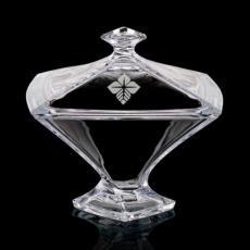 Crystal Twisted Base Candy Bowl with Lid - Personalized Gifts