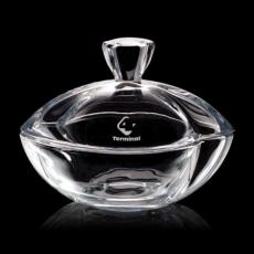 Ainsley Crystal Candy Bowl with Lid - Personalized Gifts