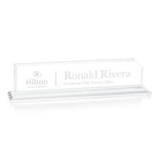 Elegant Crystal Desk Nameplate - Deep Etch - Personalized Gifts