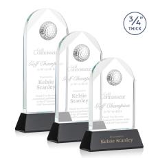 Starfire Crystal Golf Award with Black Base - Trophies
