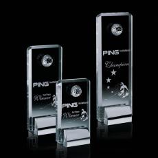Cavalier Golf Crystal Award with 3D Ball - Golf Awards and Trophies