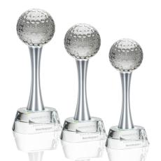 Crystal Golf Globe Award with Etched Base - Golf Awards and Trophies