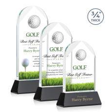 Starfire Crystal Golf Award with Black Base - Golf Awards and Trophies