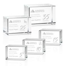 Optical Crystal Desk Award Block - Personalized Gifts
