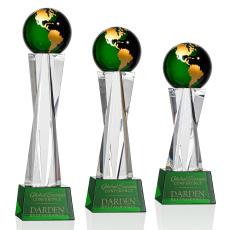 Emerald Crystal Globe Award - Personalized - Globe Awards