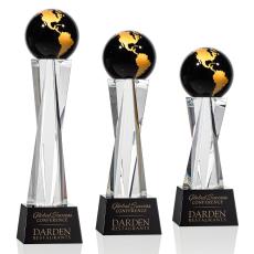Havant Globe Crystal Award - Black & Gold - Globe Awards