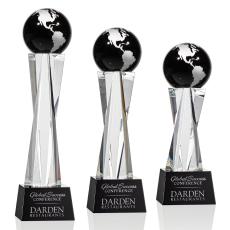 Elegant Crystal Globe Award Trophy - Globe Awards