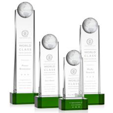 Crystal Globe Award on Green Base - Corporate Awards
