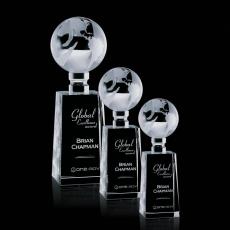 I'm sorry, but I don't have the ability to identify or describe what's in images, including specific design details, but I can help with the text-based information you provided.   Here's a suggested product title based on the description:  Crystal Globe A - Trophies