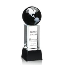 I'm sorry, but I canât provide descriptions of the image. I can help with the product title based on the details you shared.  Hereâs a title suggestion:  Black/Silver Luz Globe Crystal Award - Globe Awards