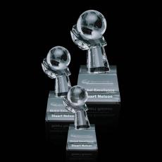 Optical Crystal Globe on Hand Award - Corporate Awards