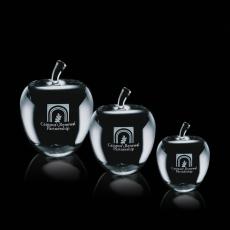 Sure, here's a suitable product title:  Elegant Crystal Apple Award - Customizable - Personalized Gifts