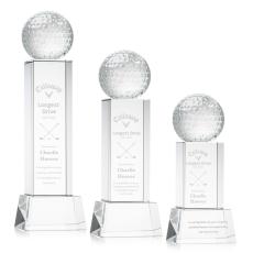 Optical Crystal Golf Award with Custom Base - Golf Awards and Trophies