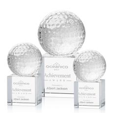 Optical Crystal Golf Award on Granby Base - Golf Awards and Trophies