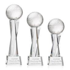 Optical Crystal Golf Ball Award on Base - Golf Awards and Trophies