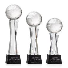 Optical Crystal Golf Ball Award on Base - Trophies