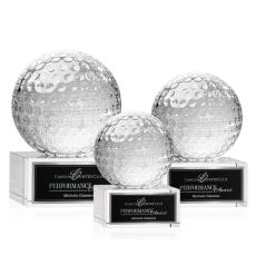 Golf Ball Crystal Award on Engravable Base - Trophies