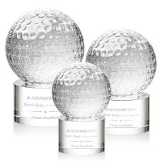 Golf Crystal Globe Award on Marble Base - Golf Awards and Trophies