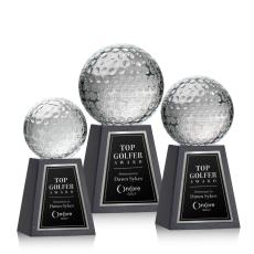 Optical Crystal Golf Award on Marble Base - Golf Awards and Trophies