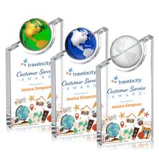 Crystal Globe Award with Customizable Etching - Globe Awards