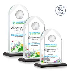 Starfire Crystal Globe Award with VividPrint - Globe Awards