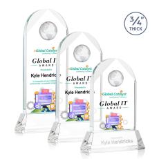 Starfire Crystal Globe Award with VividPrint - Globe Awards