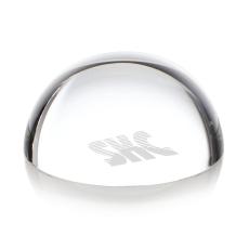 Sure! Here's a product title:  Crystal Dome Paperweight with Magnifying Effect - Personalized Gifts