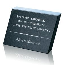 Black Granite Trapezoid Paperweight - Etched - Personalized Gifts