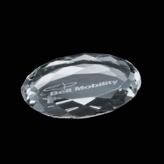 Optical Crystal Oval Paperweight - Deep Etched - Personalized Gifts