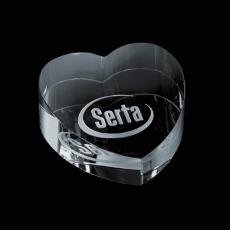 Optical Crystal Heart Paperweight - Personalized Gifts
