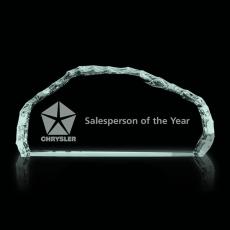 Jade Glass Iceberg Paperweight - 7.5 Horizontal - Personalized Gifts
