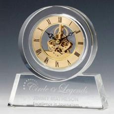 âElegant Crystal Tondo Clock with Gold Skeletonâ - Crystal Clocks